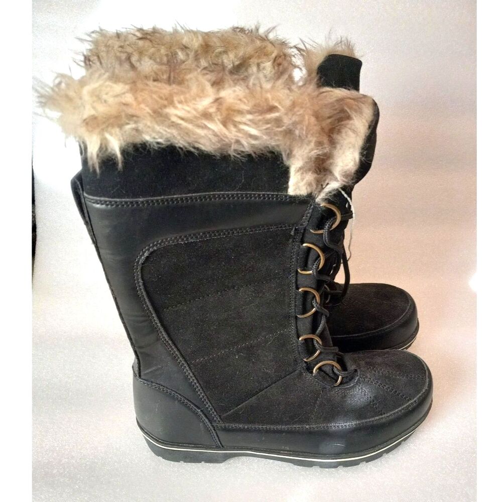 NEW WITH TAGS Ladies Merona Winter Boots Black SIZE 8 (Style # 096 09 1945)
